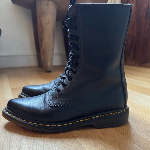 Yohji Yamamoto X Doc Martens Women’s Black Pointy Toe Combat Boots Size 7 Y’s - Picture 4 of 11
